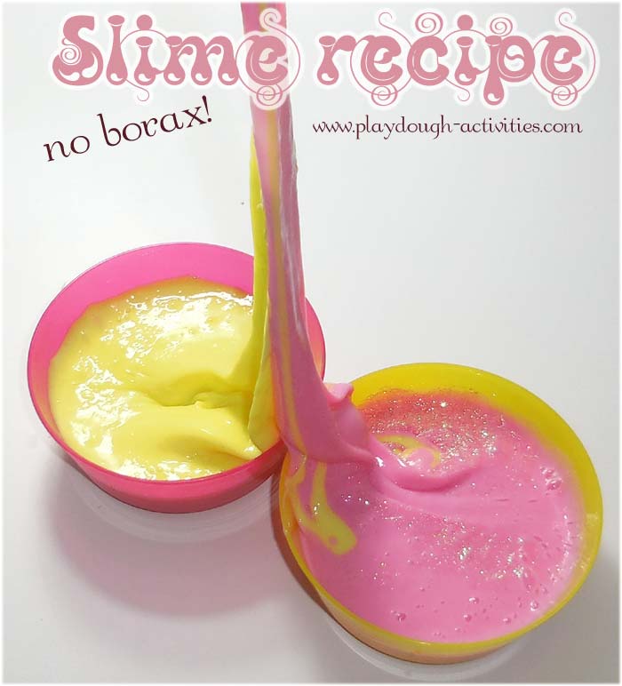 Slime recipe using contact lens solutions and no borax