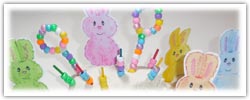 Easter rabbit lollipop bead threading and number printables