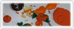 Orange peel and clove playdough squashies
