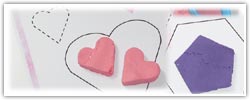 Heart and Hexagon shape playdough mats