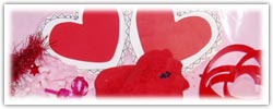 Red valentine's day hearts playdough