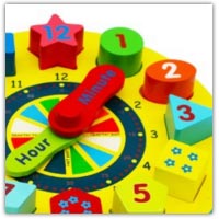 Clock puzzles for preschool nursery time activities