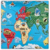 Continents of the world jigsaw floor puzzle