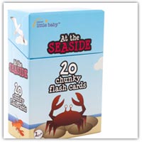 Word and picture flashcards - beach seaside theme for young preschool children