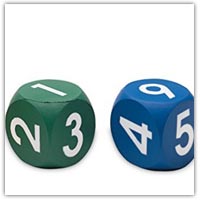 Buy large numbered dice on amazon.co.uk