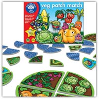 Vegetable patch board game for preschool early years table top activities