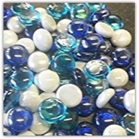 Buy blue and white glass pebbles on amazon.co.uk
