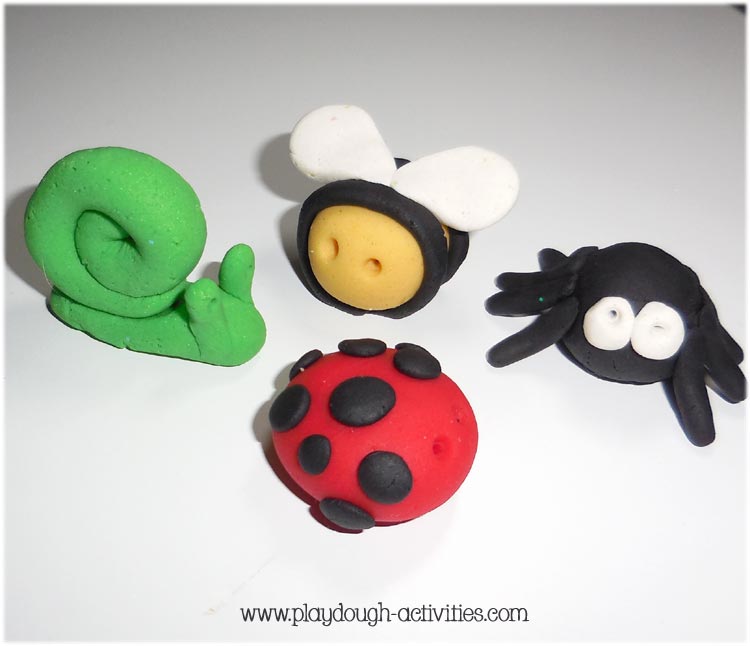 Simple playdough creations - minibeasts