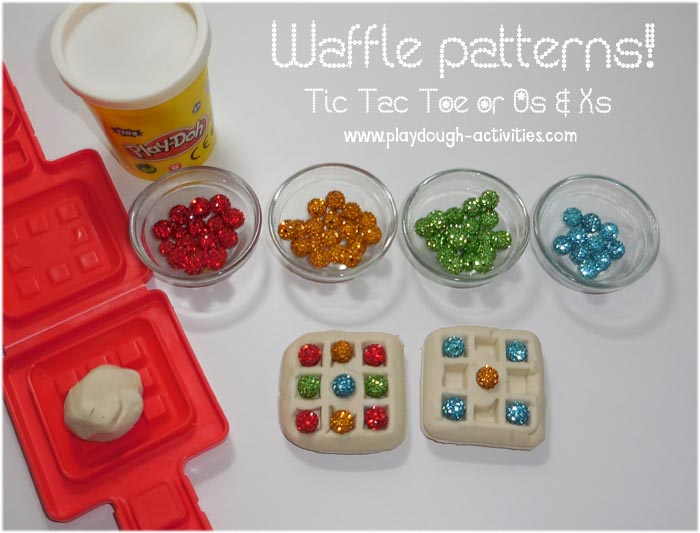 Waffle play-doh tools or silicone moulds are great for pattern building