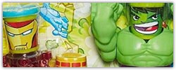 Marvel can head themed play doh sets
