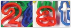 number and lower case letter playdough cutters
